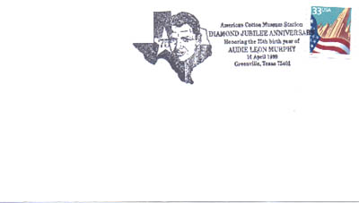 April 10, 1999 Audie Murphy Stamp Cancellation.