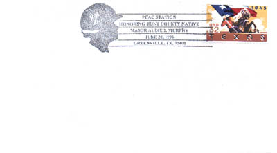 June 20, 1996 Audie Murphy Stamp Cancellation.