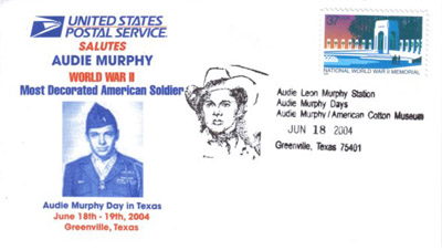 June 18, 2004 Audie Murphy Stamp Cancellation Mark.