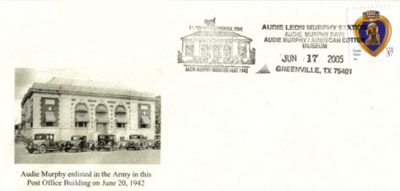 June 18, 2005 Audie Murphy Stamp Cancellation Mark.