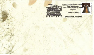 June 15, 2007 Audie Murphy Stamp Cancellation Mark.