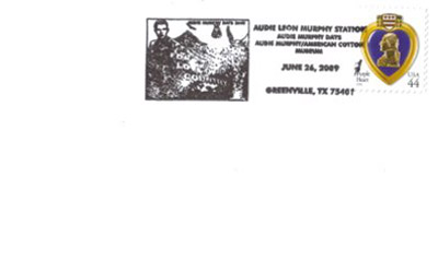 June 24, 2009 Audie Murphy Stamp Cancellation.