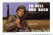 Sierra Leon stamp honoring Audie Murphy issued 1991.