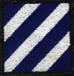 Dress uniform patch for the United States Army's 3rd Infantry Division.