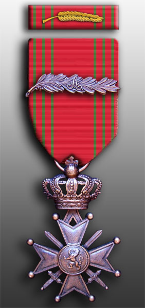 Belgian Croix de Guerre with Palm Medal and Ribbon Set