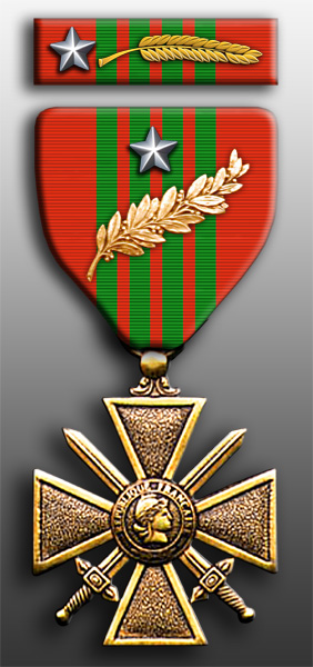 French Croix de Guerre with Palm and Silver Star
