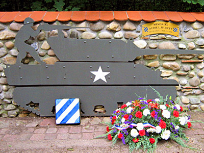Memorial dedicated to Audie Murphy by the citizens of Holzwihr, France.