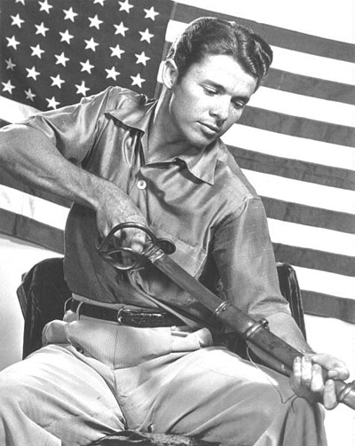 A publicity photo of Audie Murphy