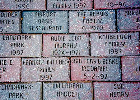 Dothan Opera House commemorative brick honoring Audie Murphy. Photo provided by Ms. Roukoski-Clark.