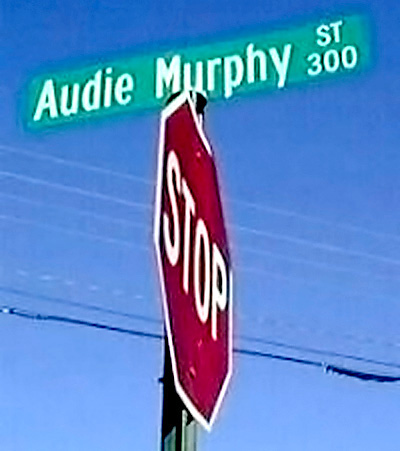Audie Murphy road sign.