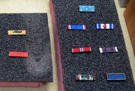 Military ribbon display of Audie Murphy.