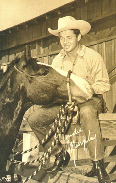 A horse photo with Audie Murphy