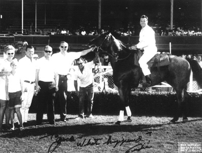 A horse photo with Audie Murphy