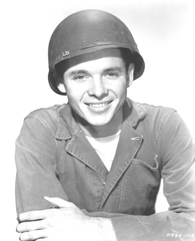 A portrait photo of Audie Murphy