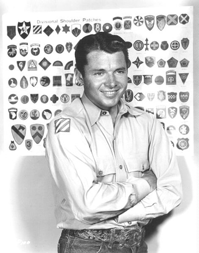 A portrait photo of Audie Murphy