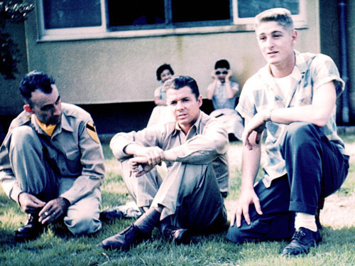 A photo of Audie Murphy during the filming of Joe Butterfly