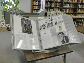 Audie Murphy display, Charles J. Rike Memorial Library, Farmersville, Texas.