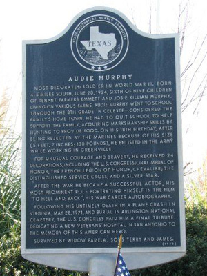 Texas Historical marker on U.S. Highway 69 located at Celeste, Texas.