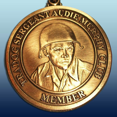 TRADOC Sergeant Audie Murphy Neck Medallion. Front view. Image provided by George Keck.