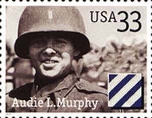 Audie Murphy commemorative stamp issued May 3, 2000.